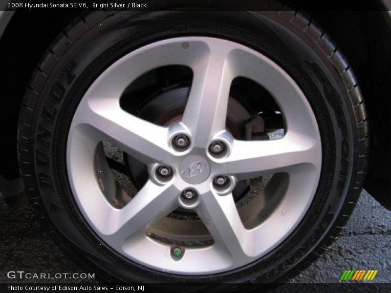 Bright Silver / Black 2008 Hyundai Sonata SE V6