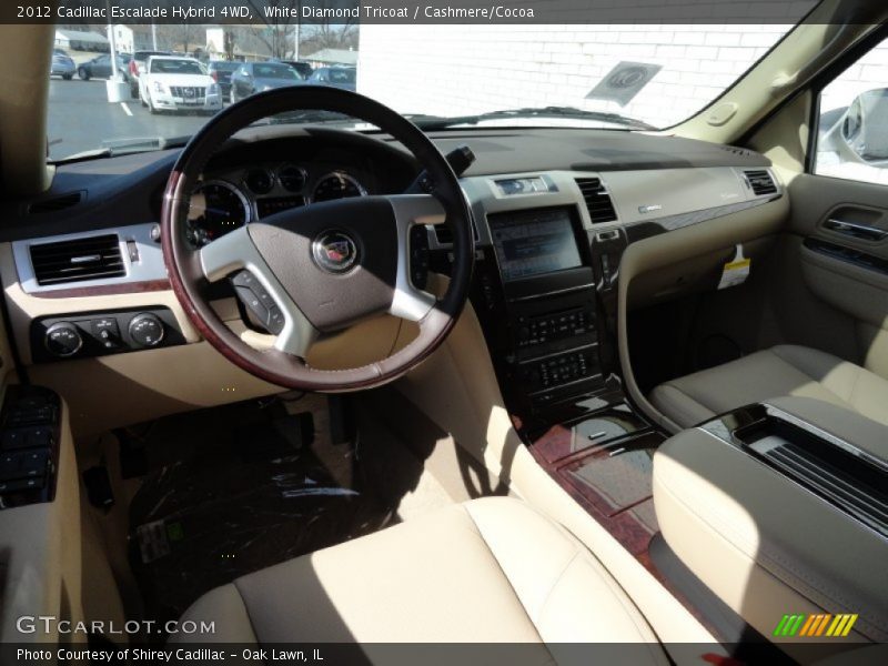 White Diamond Tricoat / Cashmere/Cocoa 2012 Cadillac Escalade Hybrid 4WD