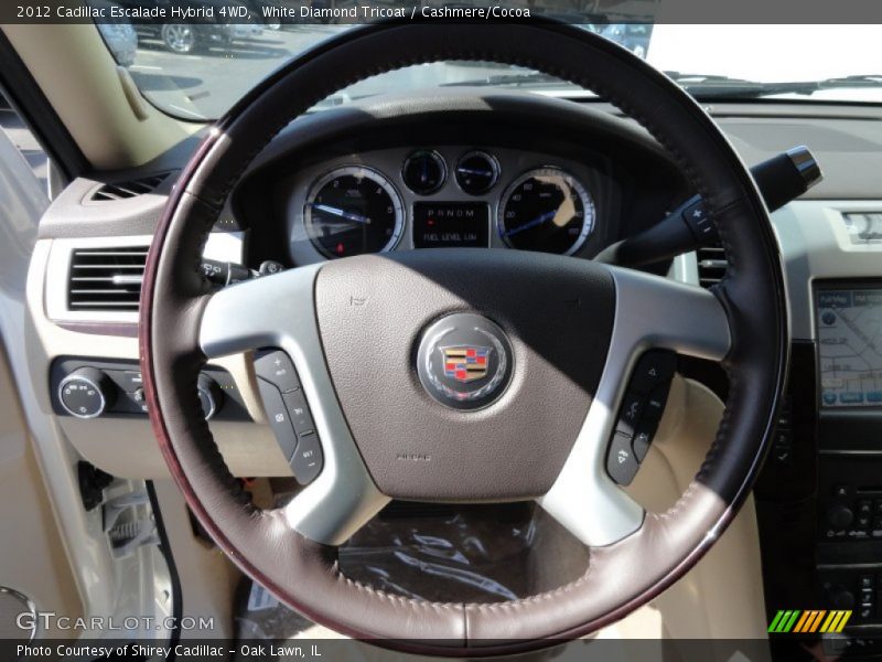 White Diamond Tricoat / Cashmere/Cocoa 2012 Cadillac Escalade Hybrid 4WD
