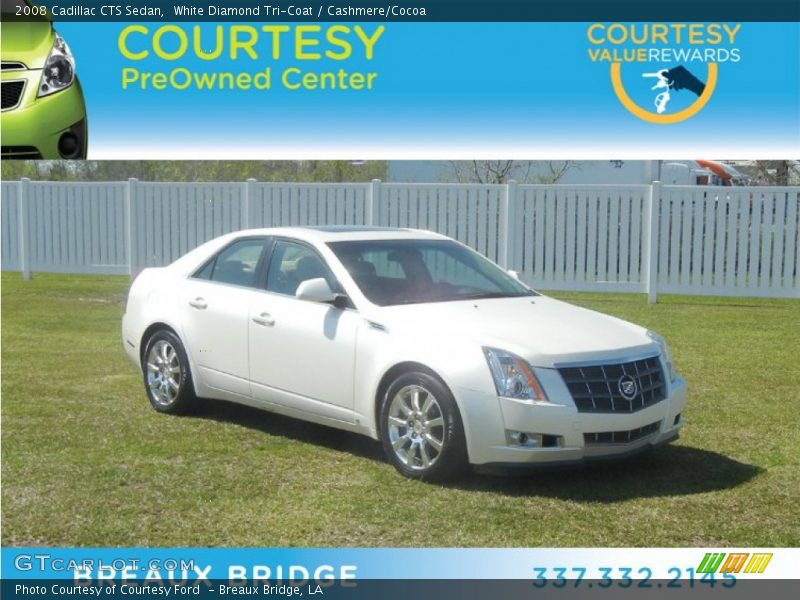White Diamond Tri-Coat / Cashmere/Cocoa 2008 Cadillac CTS Sedan
