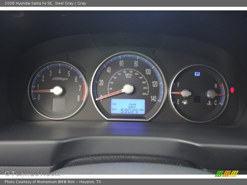 Steel Gray / Gray 2008 Hyundai Santa Fe SE