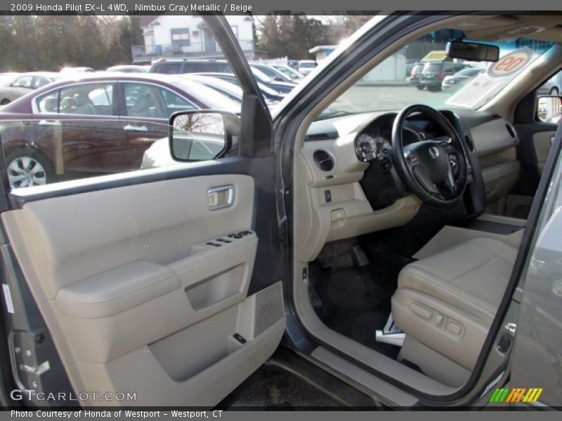 Nimbus Gray Metallic / Beige 2009 Honda Pilot EX-L 4WD