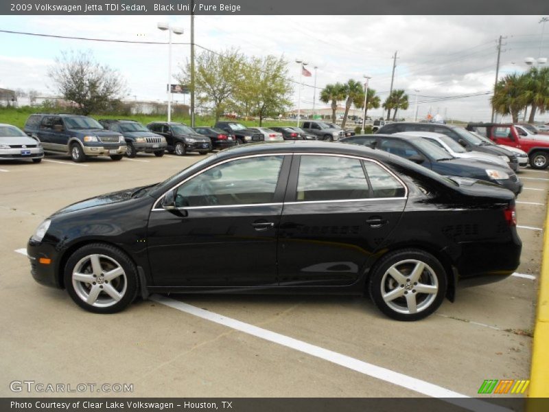 Black Uni / Pure Beige 2009 Volkswagen Jetta TDI Sedan