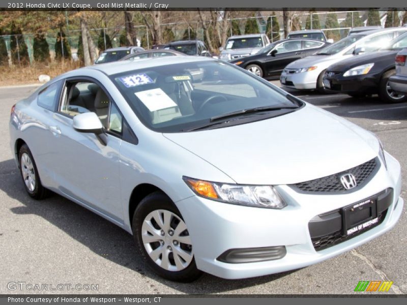 Cool Mist Metallic / Gray 2012 Honda Civic LX Coupe