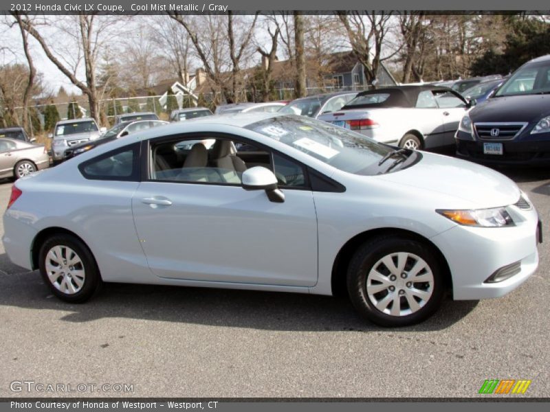 Cool Mist Metallic / Gray 2012 Honda Civic LX Coupe