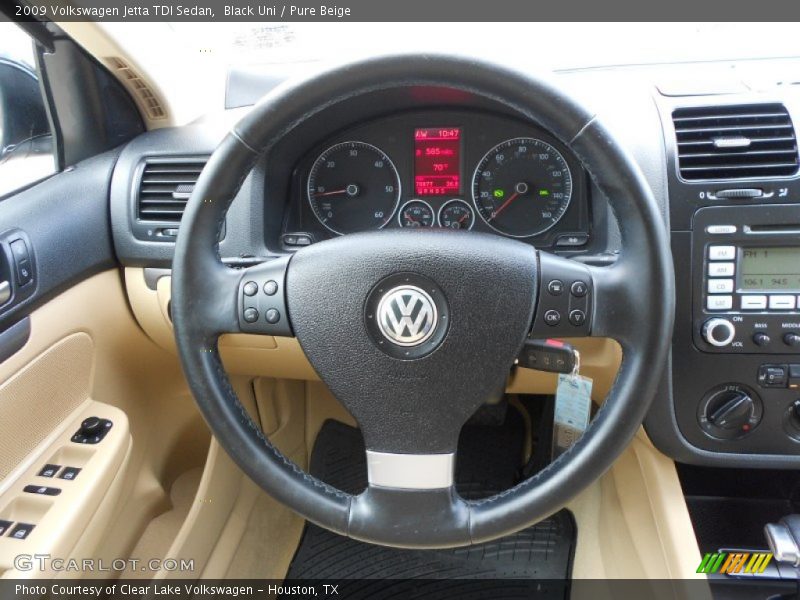 Black Uni / Pure Beige 2009 Volkswagen Jetta TDI Sedan
