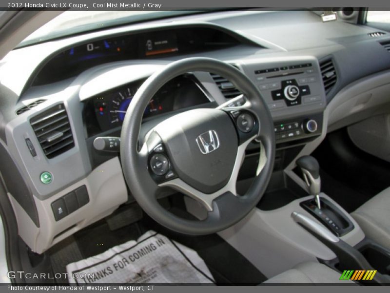 Cool Mist Metallic / Gray 2012 Honda Civic LX Coupe