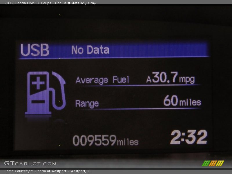 Cool Mist Metallic / Gray 2012 Honda Civic LX Coupe