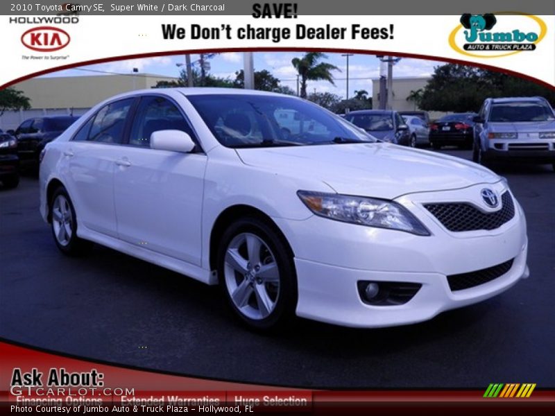 Super White / Dark Charcoal 2010 Toyota Camry SE