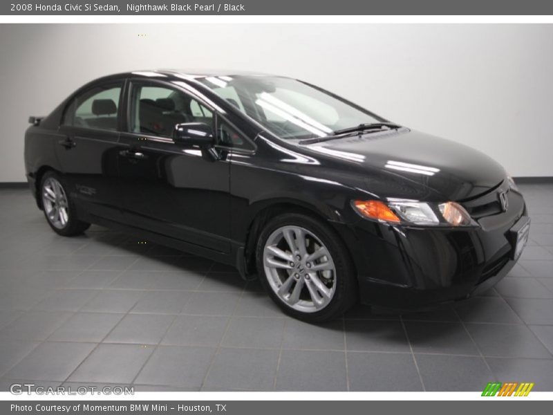 Nighthawk Black Pearl / Black 2008 Honda Civic Si Sedan