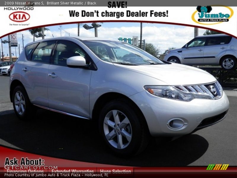 Brilliant Silver Metallic / Black 2009 Nissan Murano S