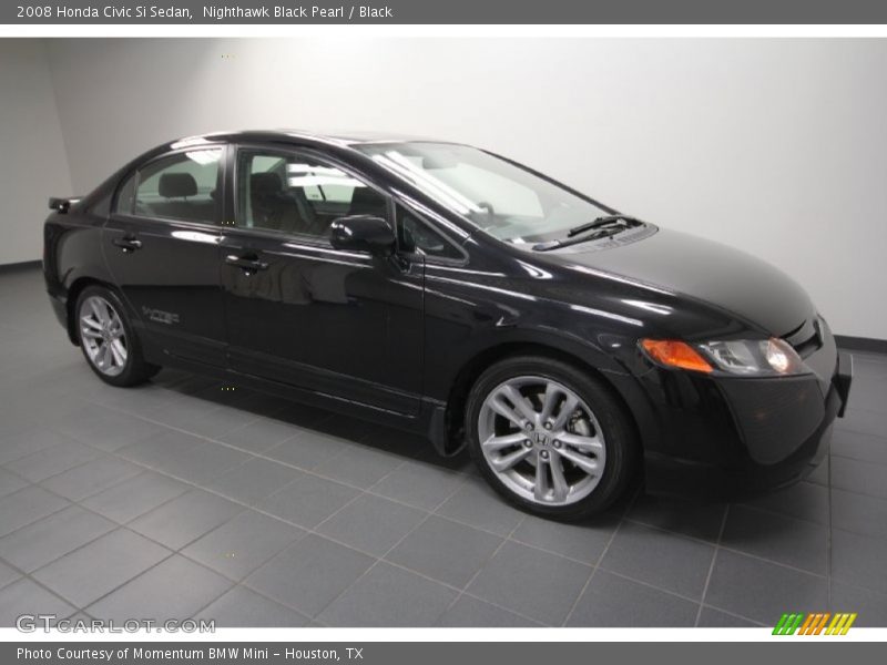 Nighthawk Black Pearl / Black 2008 Honda Civic Si Sedan