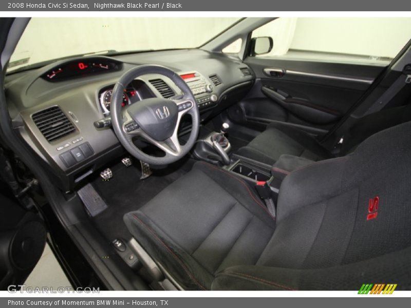 Nighthawk Black Pearl / Black 2008 Honda Civic Si Sedan
