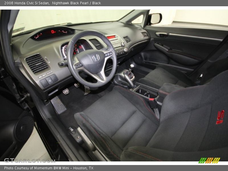 Nighthawk Black Pearl / Black 2008 Honda Civic Si Sedan