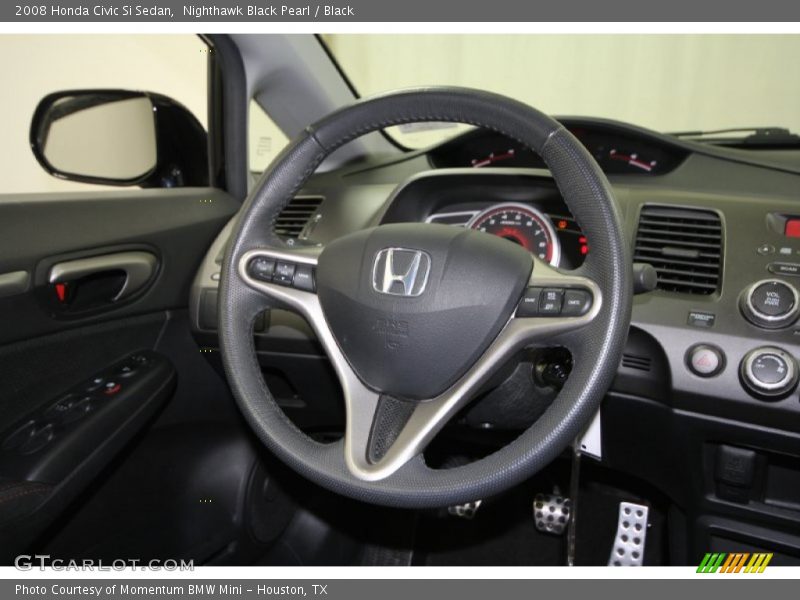 Nighthawk Black Pearl / Black 2008 Honda Civic Si Sedan
