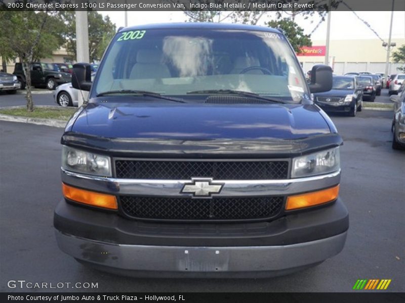 Indigo Blue Metallic / Medium Dark Pewter 2003 Chevrolet Express 1500 LS Passenger Conversion Van