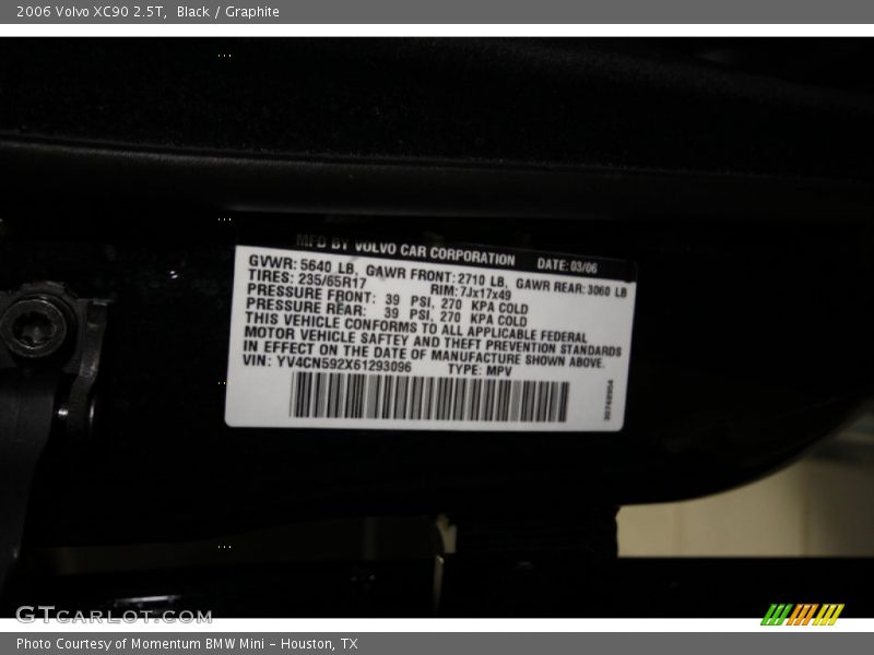 Black / Graphite 2006 Volvo XC90 2.5T