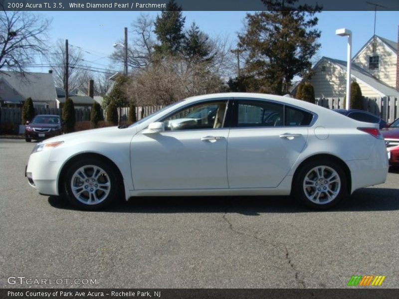 White Diamond Pearl / Parchment 2009 Acura TL 3.5