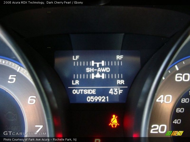 Dark Cherry Pearl / Ebony 2008 Acura MDX Technology