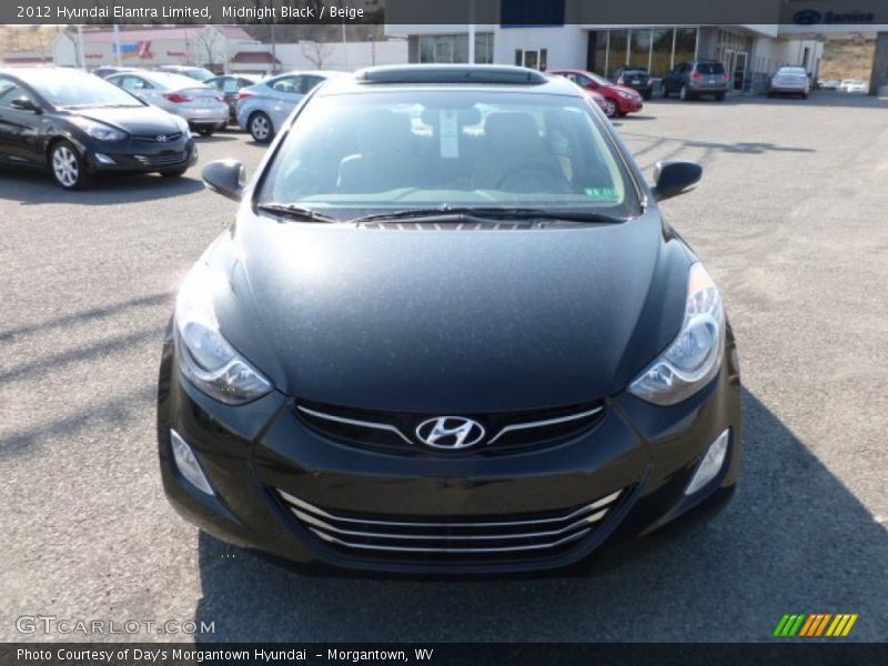 Midnight Black / Beige 2012 Hyundai Elantra Limited