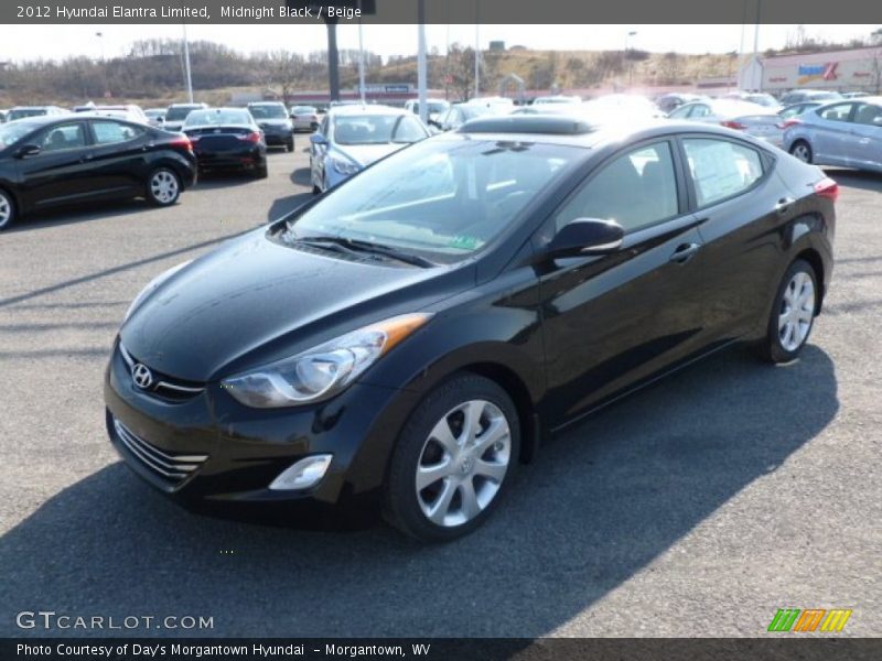 Midnight Black / Beige 2012 Hyundai Elantra Limited