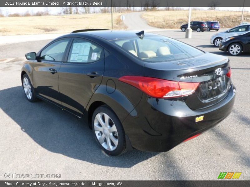 Midnight Black / Beige 2012 Hyundai Elantra Limited
