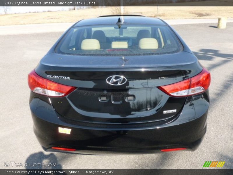 Midnight Black / Beige 2012 Hyundai Elantra Limited
