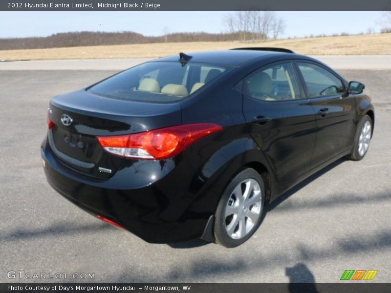 Midnight Black / Beige 2012 Hyundai Elantra Limited