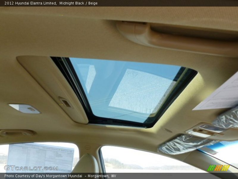 Midnight Black / Beige 2012 Hyundai Elantra Limited