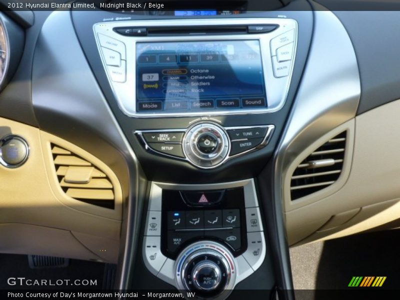 Midnight Black / Beige 2012 Hyundai Elantra Limited
