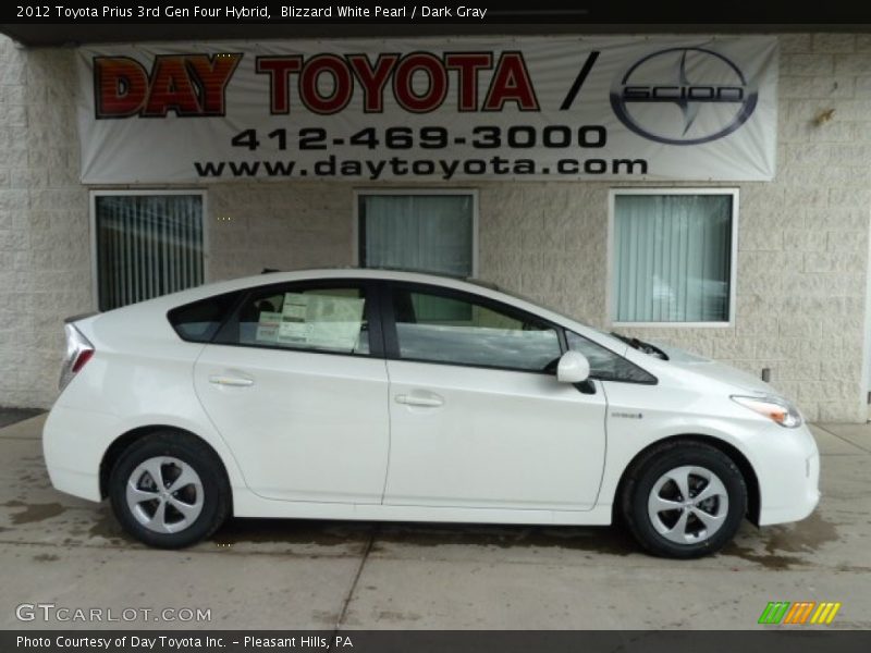 Blizzard White Pearl / Dark Gray 2012 Toyota Prius 3rd Gen Four Hybrid