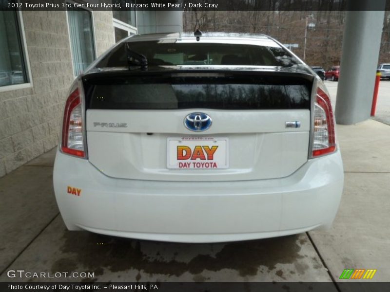 Blizzard White Pearl / Dark Gray 2012 Toyota Prius 3rd Gen Four Hybrid