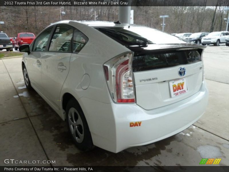 Blizzard White Pearl / Dark Gray 2012 Toyota Prius 3rd Gen Four Hybrid