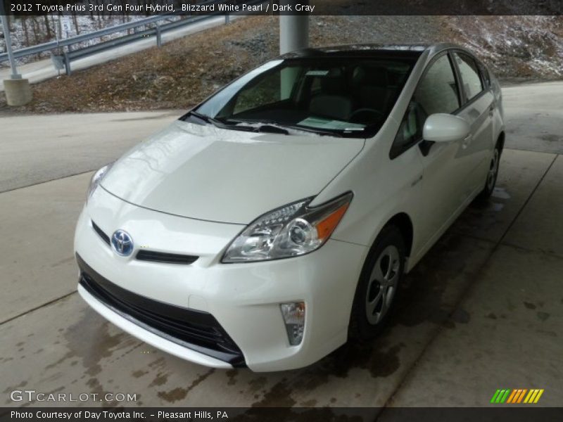 Blizzard White Pearl / Dark Gray 2012 Toyota Prius 3rd Gen Four Hybrid