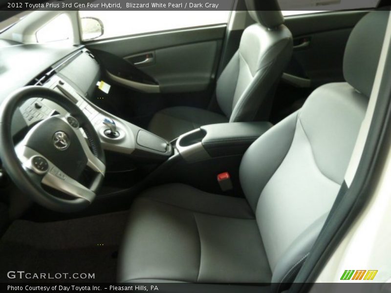 Blizzard White Pearl / Dark Gray 2012 Toyota Prius 3rd Gen Four Hybrid