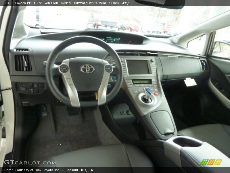 Blizzard White Pearl / Dark Gray 2012 Toyota Prius 3rd Gen Four Hybrid