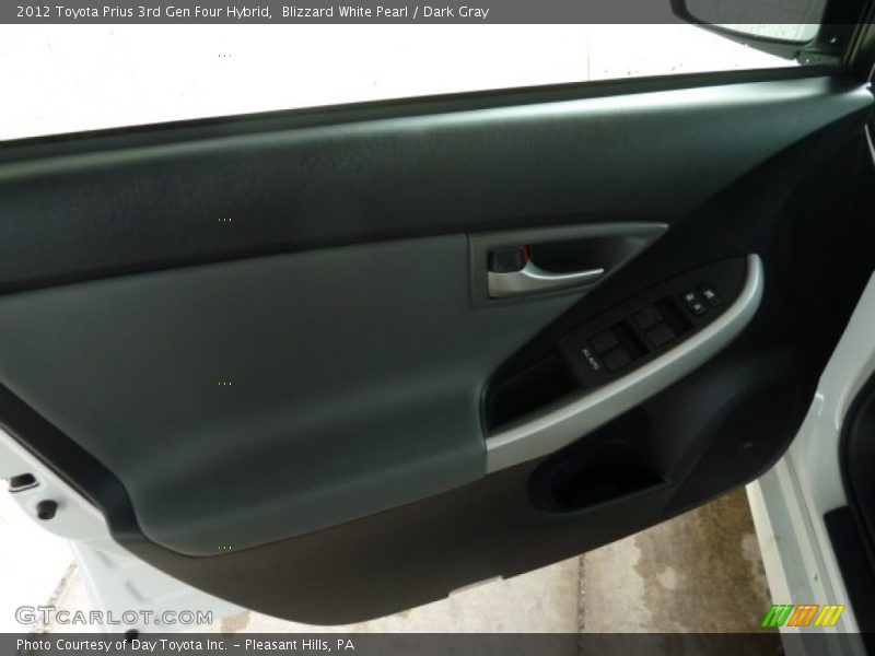 Blizzard White Pearl / Dark Gray 2012 Toyota Prius 3rd Gen Four Hybrid