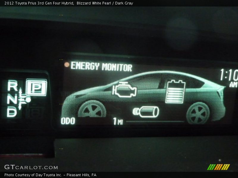 Blizzard White Pearl / Dark Gray 2012 Toyota Prius 3rd Gen Four Hybrid