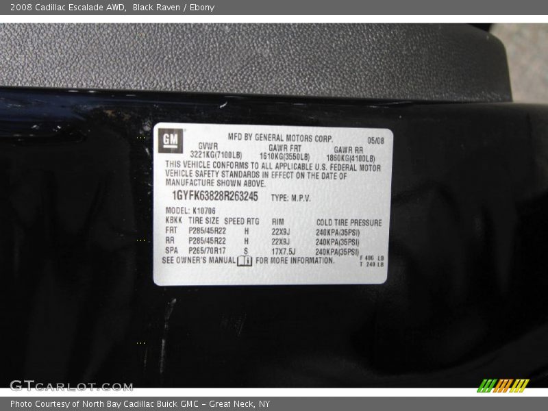 Black Raven / Ebony 2008 Cadillac Escalade AWD