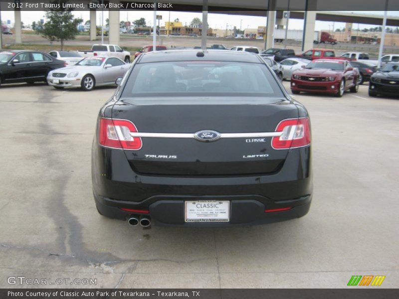 Ebony Black / Charcoal Black 2012 Ford Taurus Limited