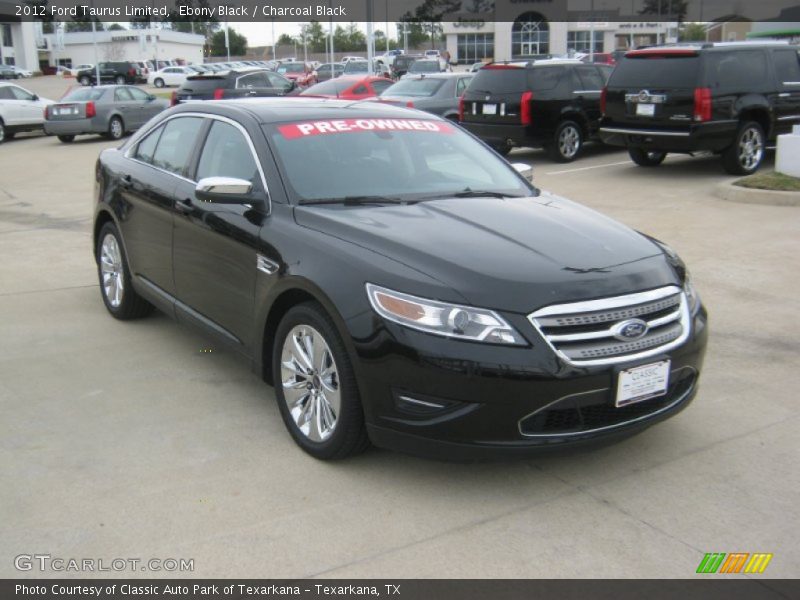 Ebony Black / Charcoal Black 2012 Ford Taurus Limited