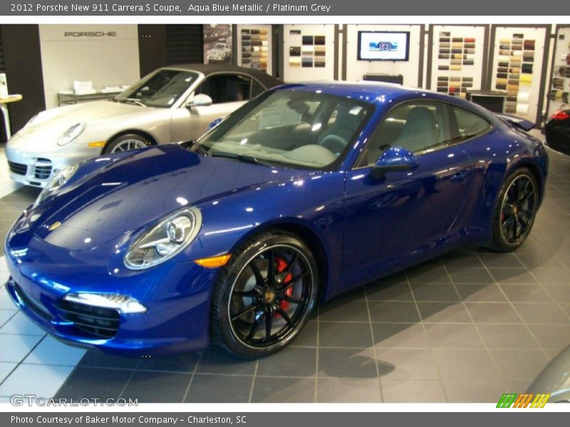 Aqua Blue Metallic / Platinum Grey 2012 Porsche New 911 Carrera S Coupe