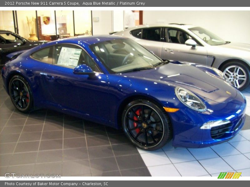 Aqua Blue Metallic / Platinum Grey 2012 Porsche New 911 Carrera S Coupe