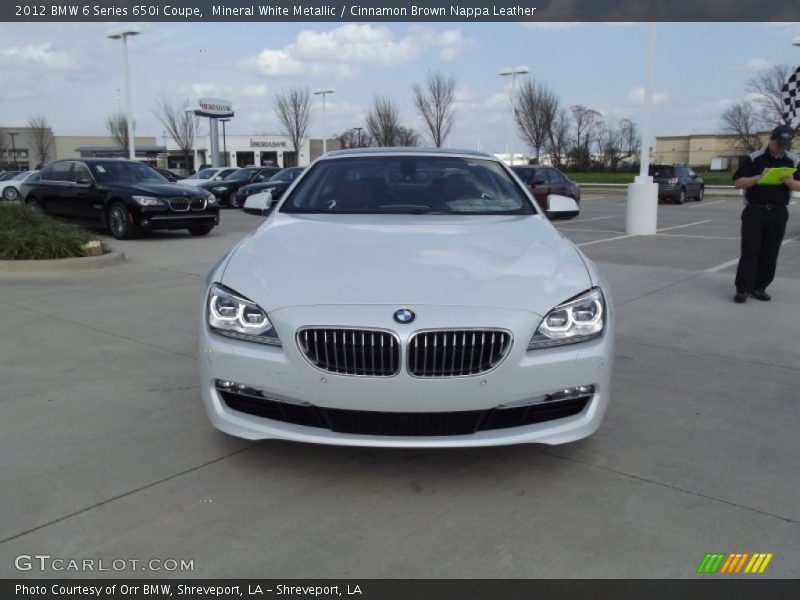 Mineral White Metallic / Cinnamon Brown Nappa Leather 2012 BMW 6 Series 650i Coupe