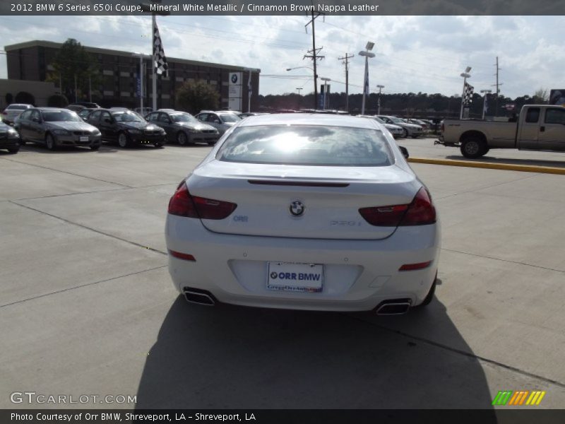 Mineral White Metallic / Cinnamon Brown Nappa Leather 2012 BMW 6 Series 650i Coupe