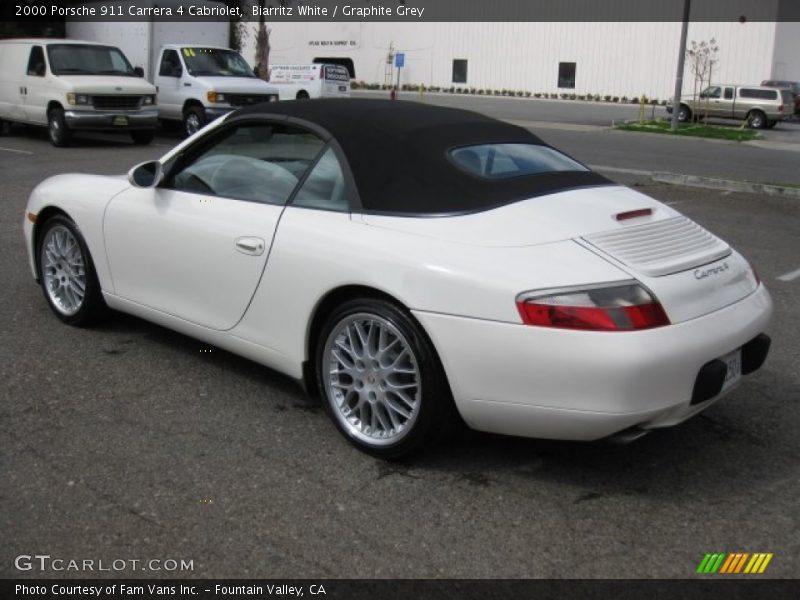 Biarritz White / Graphite Grey 2000 Porsche 911 Carrera 4 Cabriolet