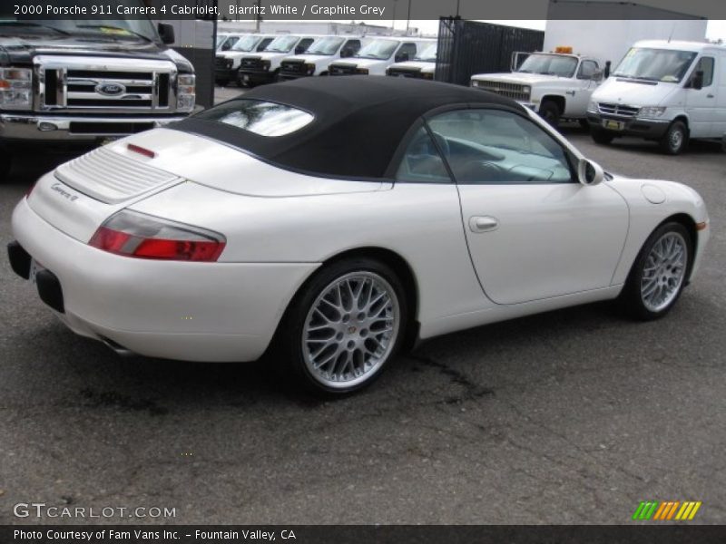 Biarritz White / Graphite Grey 2000 Porsche 911 Carrera 4 Cabriolet