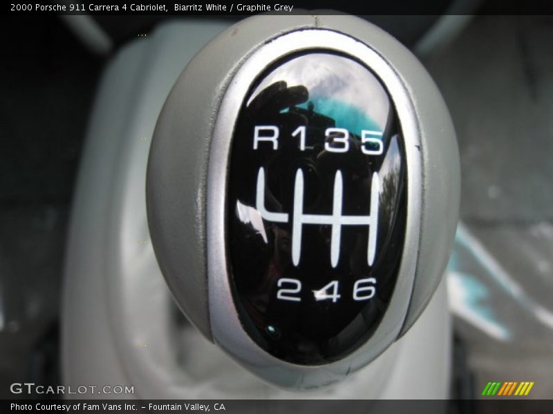 Biarritz White / Graphite Grey 2000 Porsche 911 Carrera 4 Cabriolet