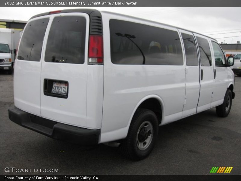 Summit White / Dark Pewter 2002 GMC Savana Van G3500 SLE Passenger