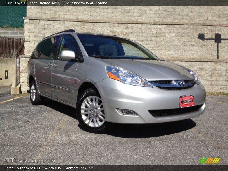 Silver Shadow Pearl / Stone 2009 Toyota Sienna Limited AWD